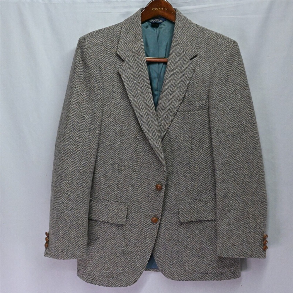 Farah Men's Gray Herringbone Sport Coat Blazer